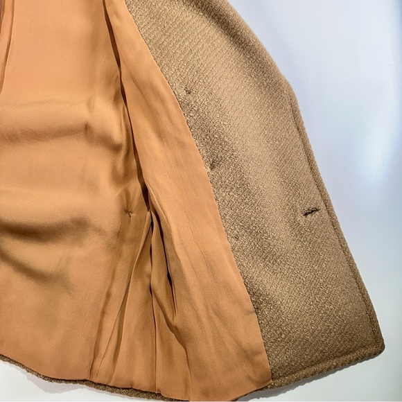 Bardley vintage wool blend peacoat tailored double breasted camel coat medium - Picture 15 of 15